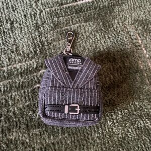 AMC Loungefly Black and Gray Striped Mini Bag Keychain